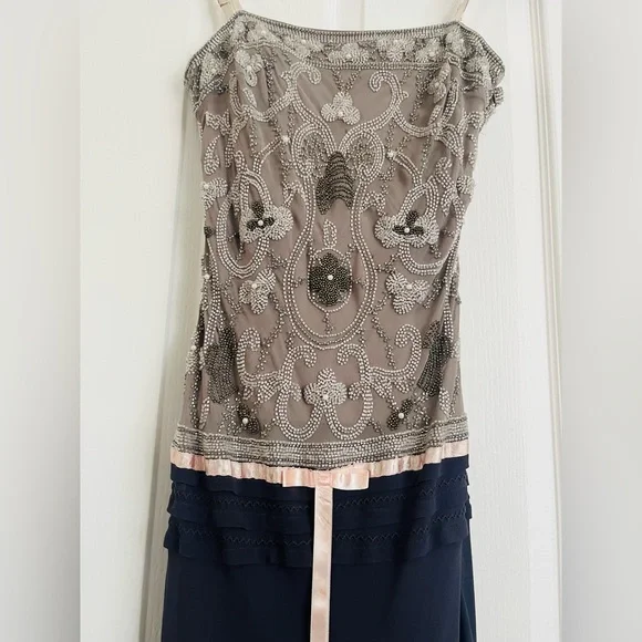 Cache by Sue Wong Grey and Blue Dress - Picture 2 of 7